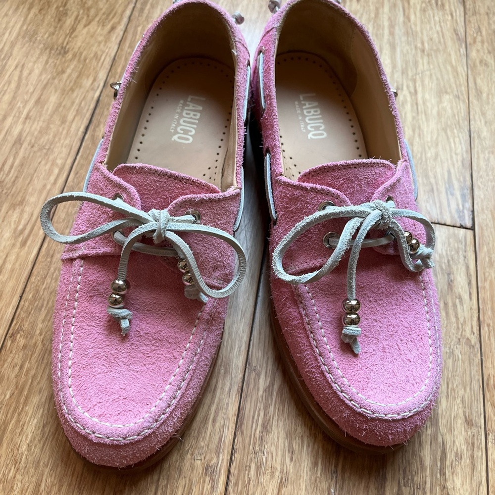 Labucq Pink Nelson Boat Shoes! New (Only Worn Indoors)
